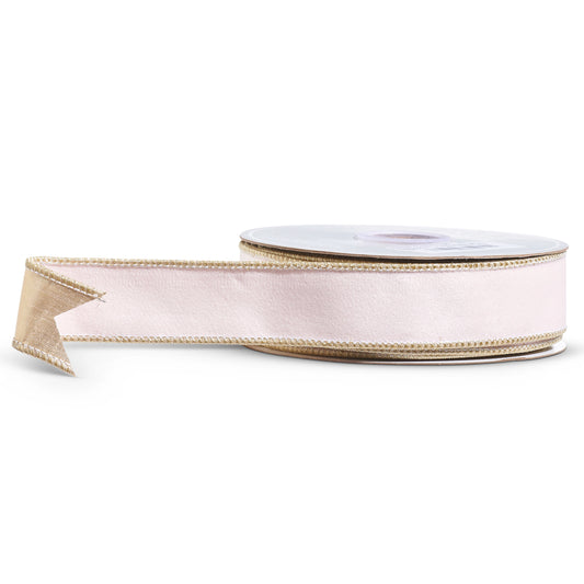 Pale Pink Ribbon w/Gold Trim