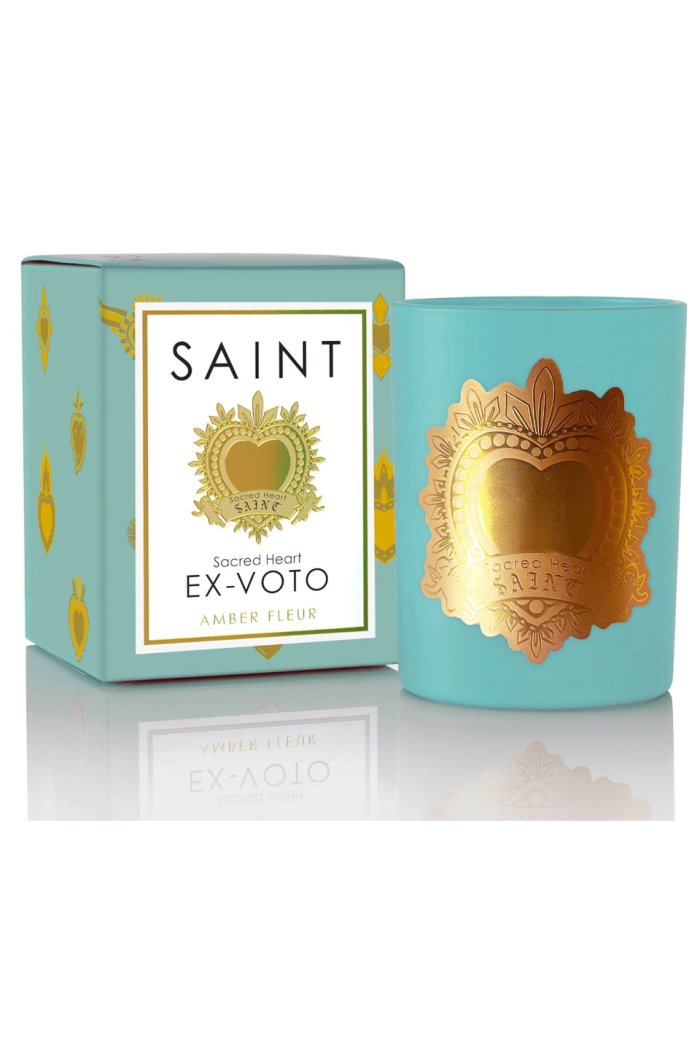 Saint candle Ex Voto Sacred Heart teal
