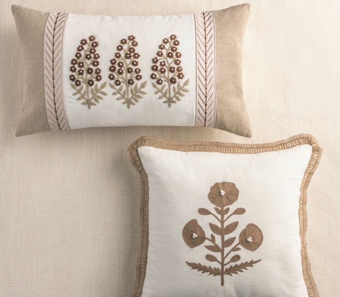 Square Ribbon Trim Pillow