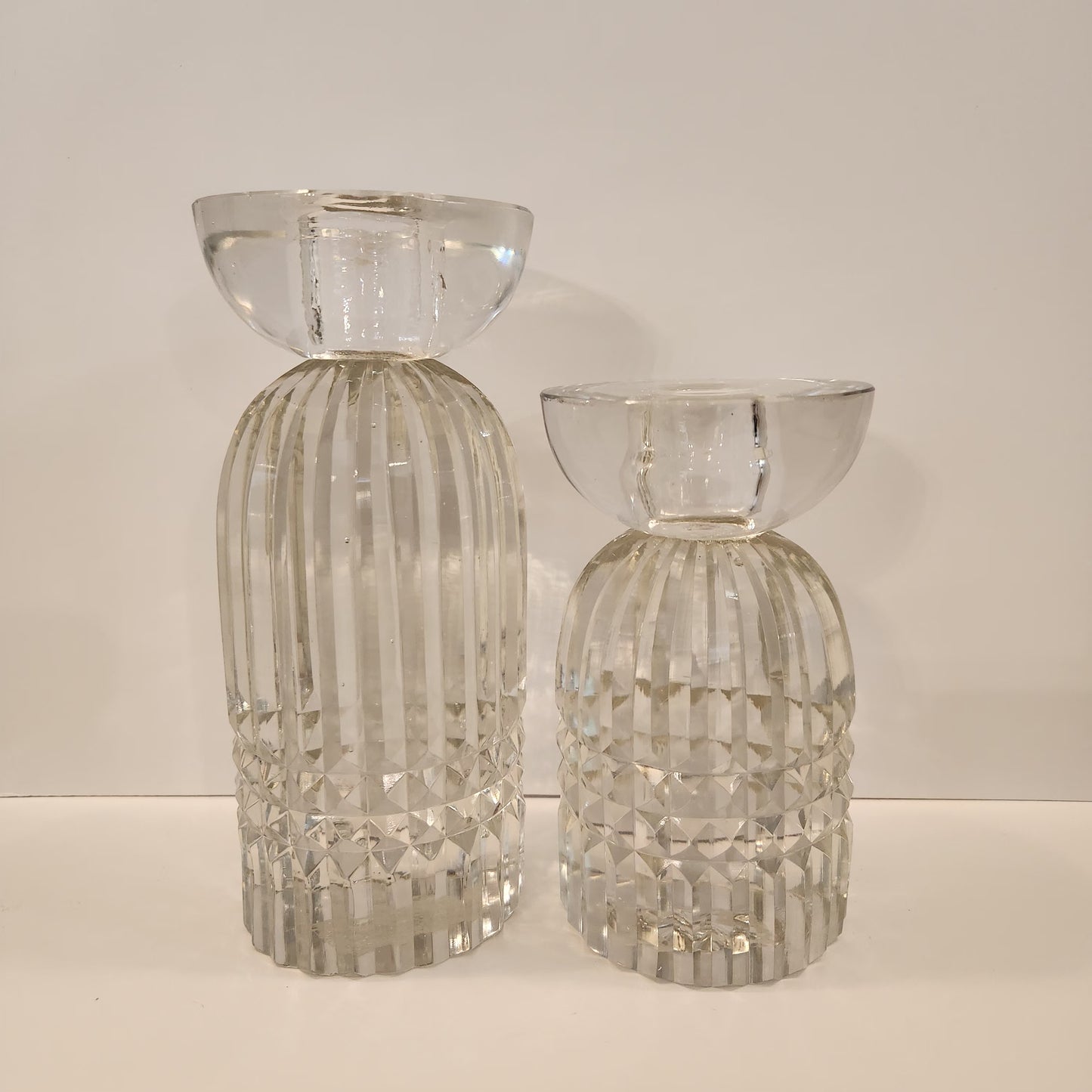 Cut Glass Taper Candleholders