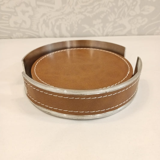 Brown Leather Coasters