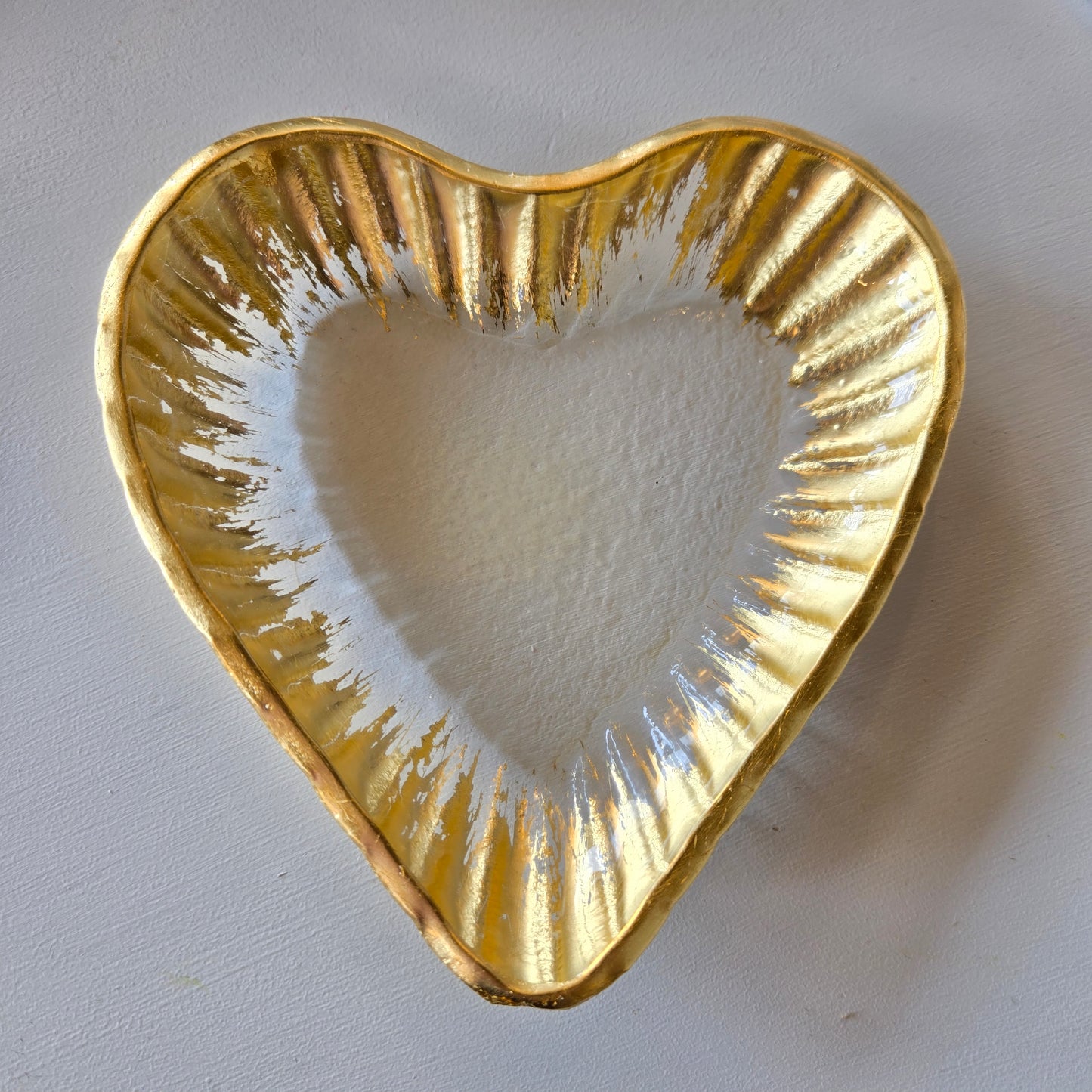 Glass Heart Tidbit Trays
