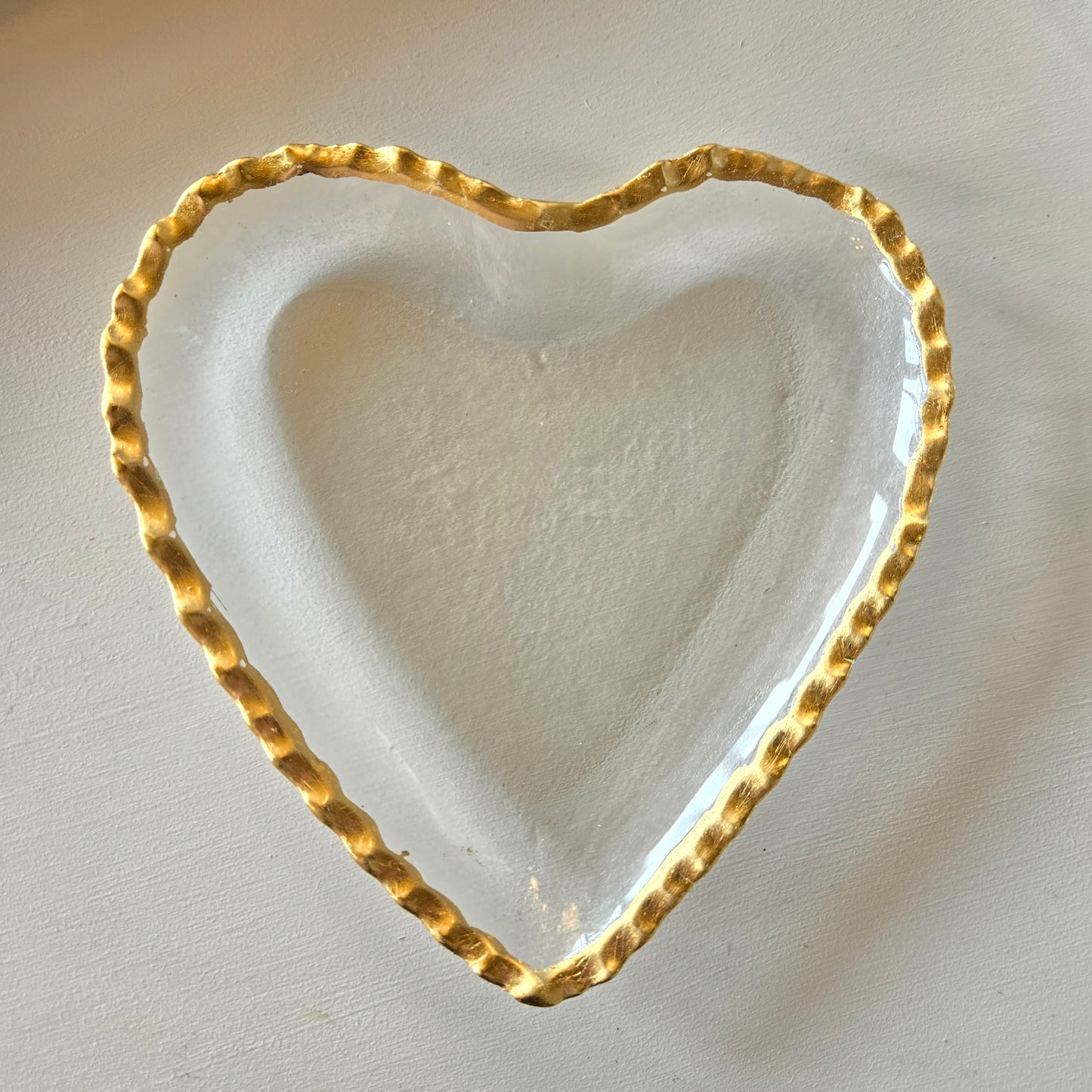 Glass Heart Tidbit Trays