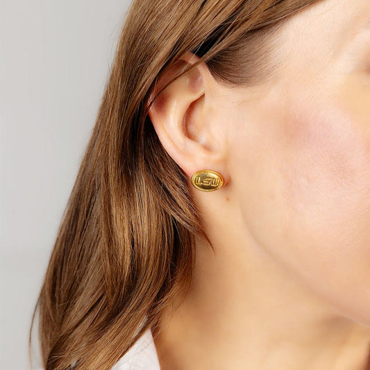 LSU 24K Gold Plated Stud Earrings
