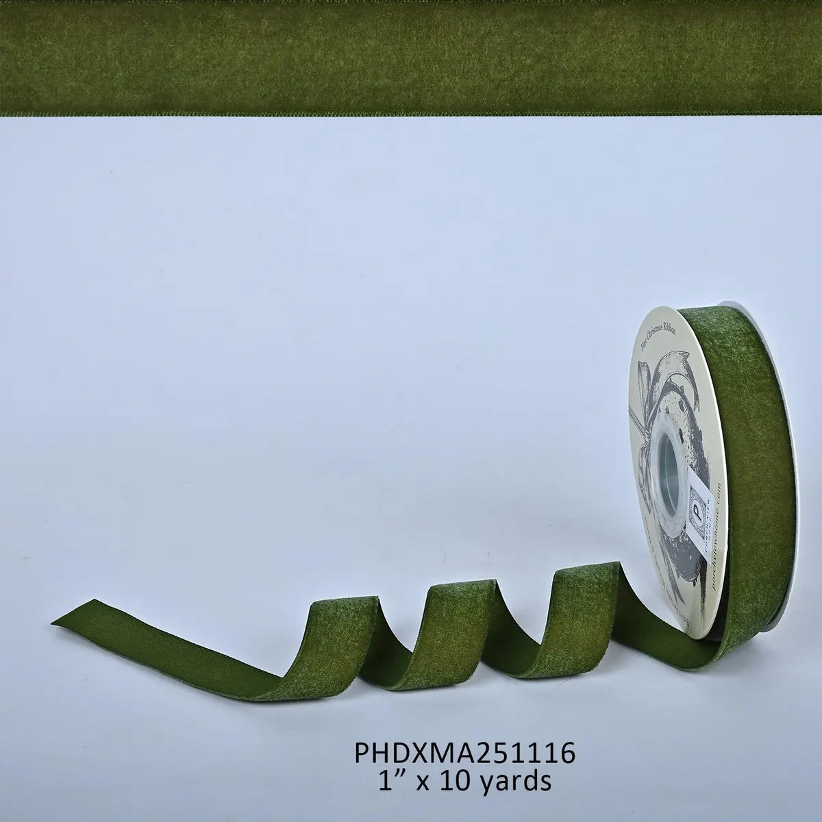 Sage Green Velvet Finishing Ribbon 1"