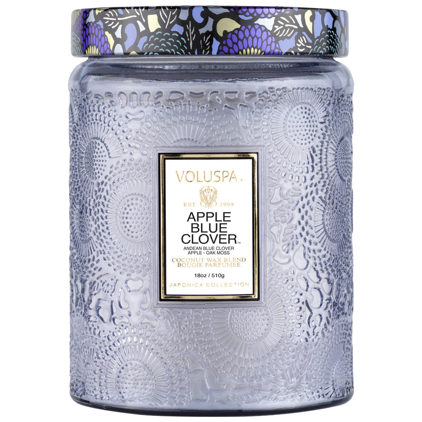 Apple Blue Clover Large Glass Jar