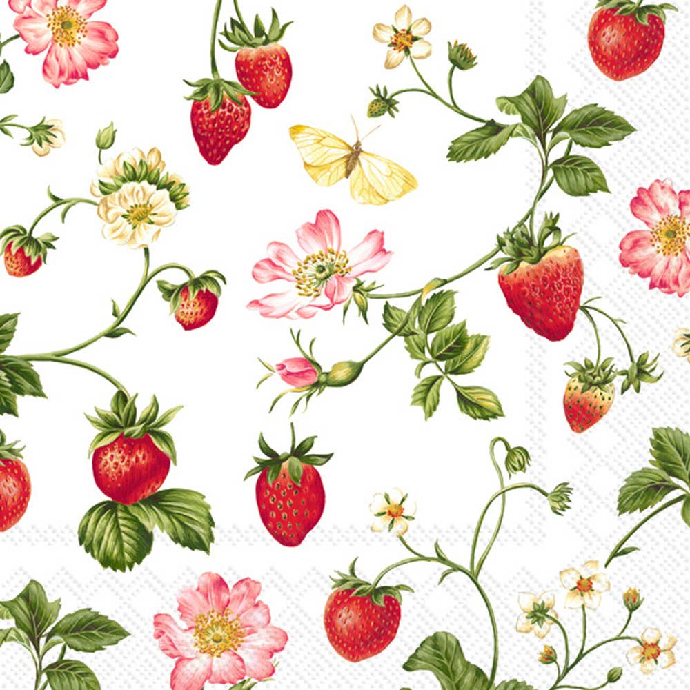 Sweet Strawberry Cocktail Napkins
