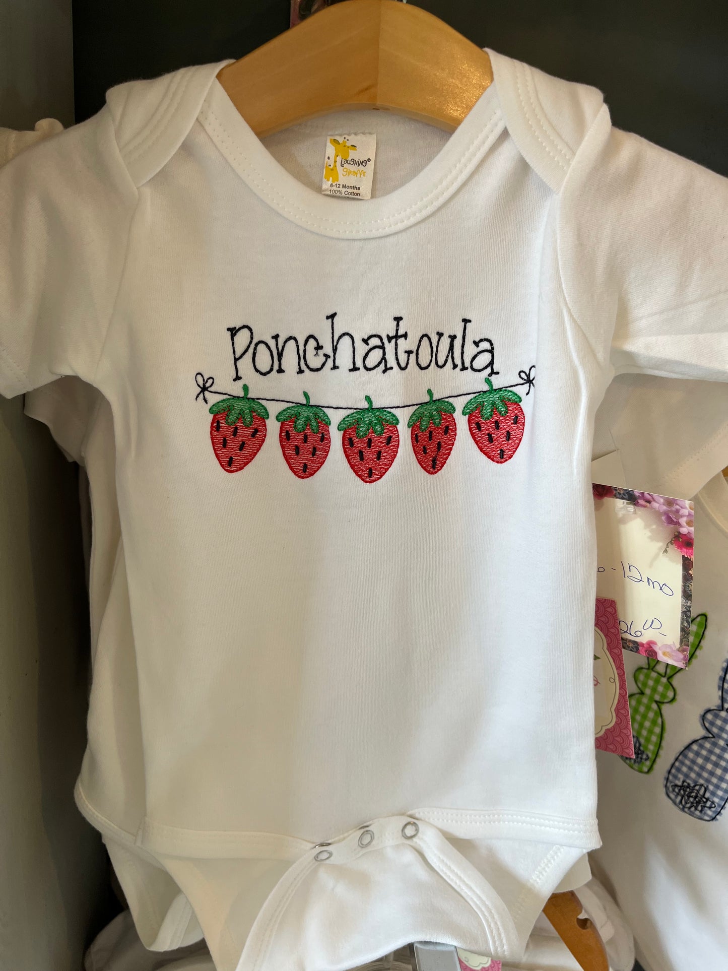 Ponchatoula Strawberries on a String Onesie BB