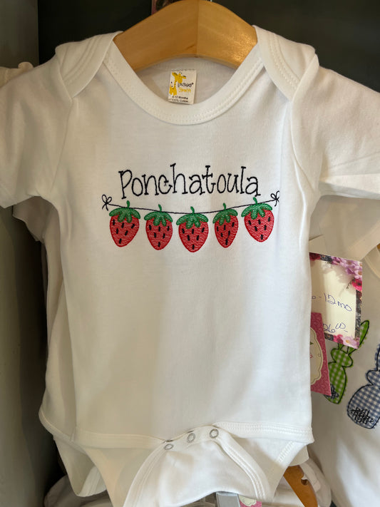 Ponchatoula Strawberries on a String Onesie BB