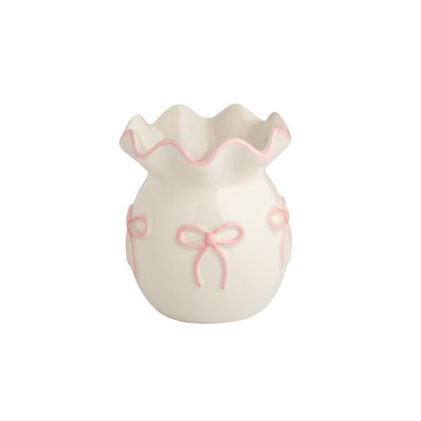 Dainty Bow Ruffle Bud Vase