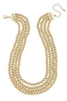 Saint 4 Row Layered Ball Bead Necklace