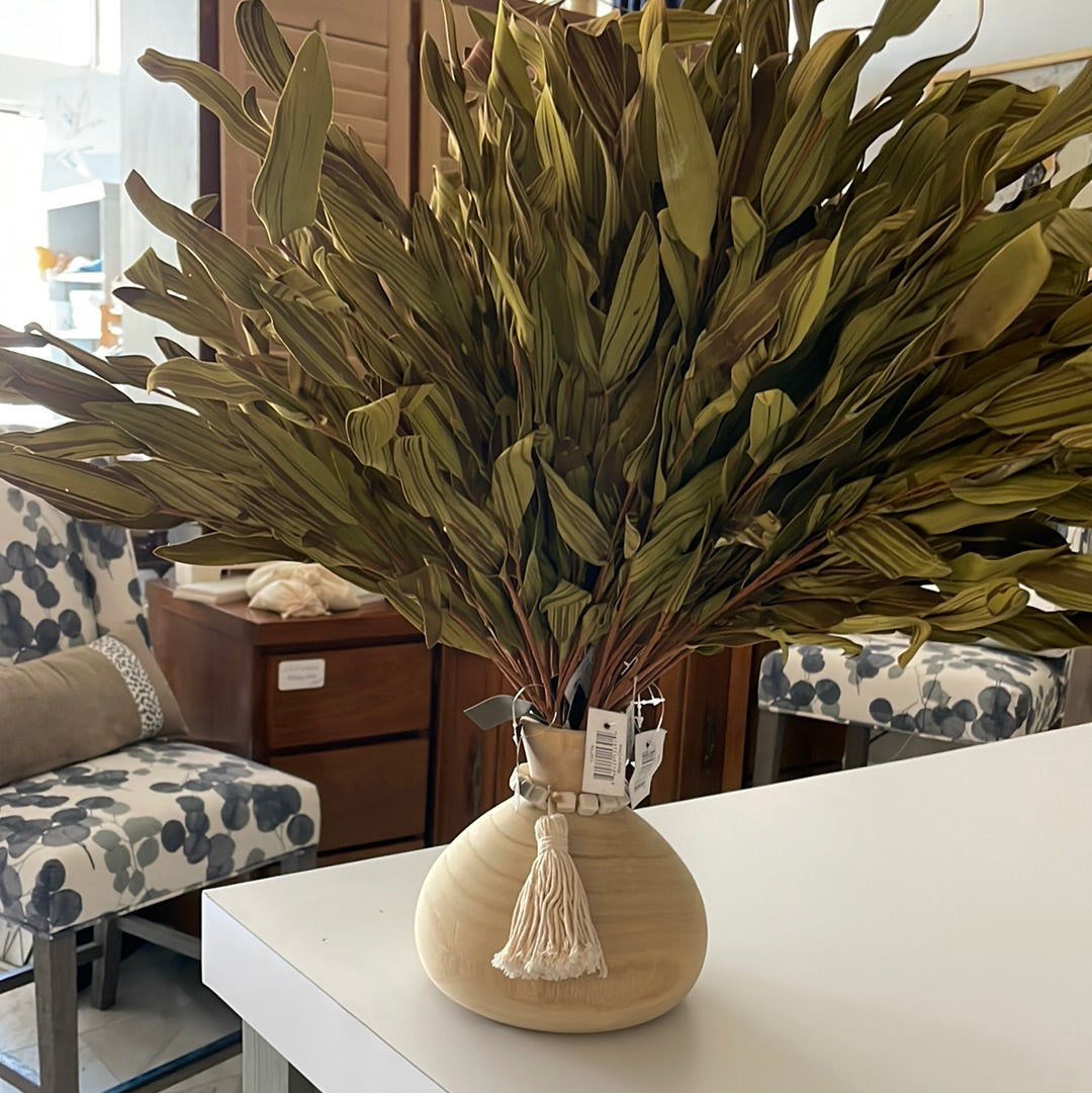 21” Green & Brown Leafy Stem