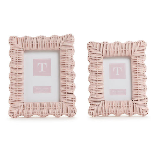 Pink Wicker Weave Frame
