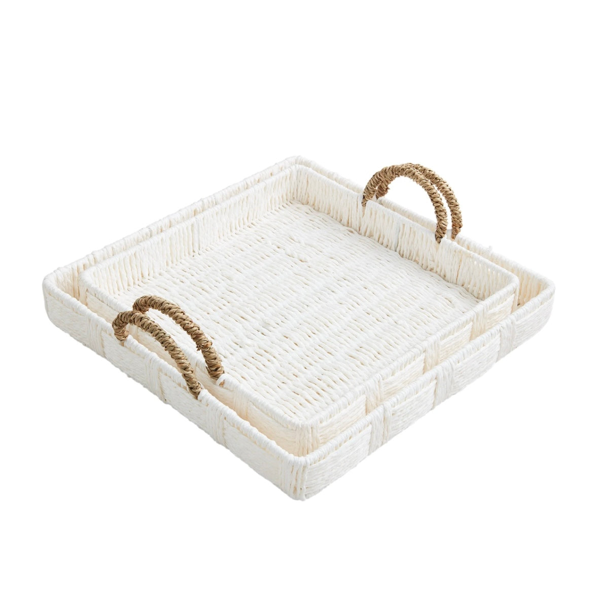 White Woven Trays