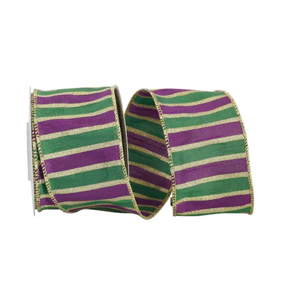 Purple Green Gold Ribbon