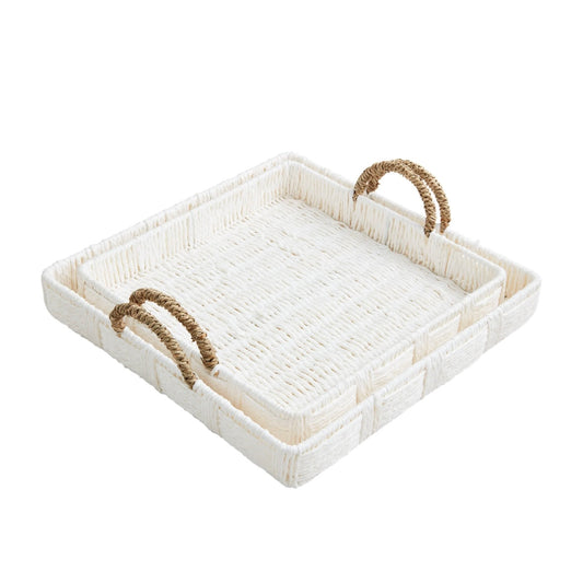 White Woven Trays
