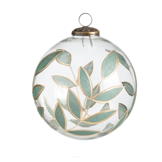 Painted Laurel Glass Ornament