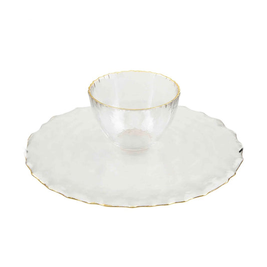 Glass Cake Stand / Chip and Dip bowl