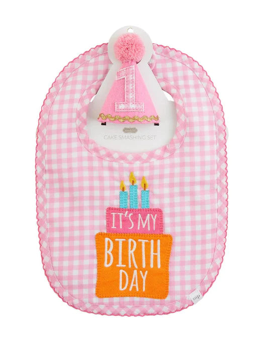 Pink Birthday Cake Smasher Bib