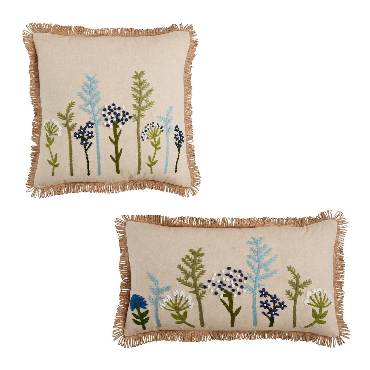 Floral Embroidery Pillow