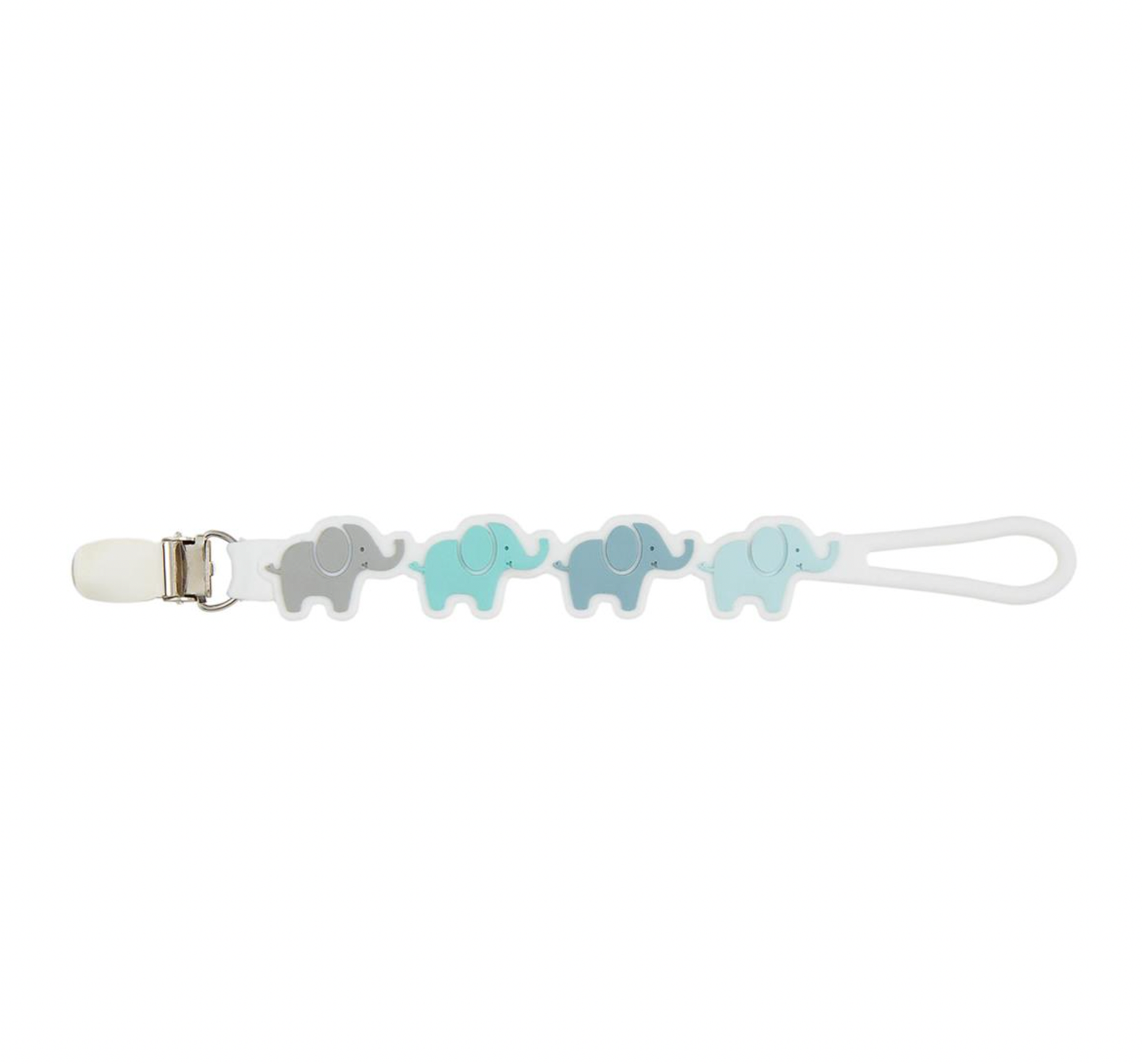 Blue Elephant Silicone Pacifier Clip Strap