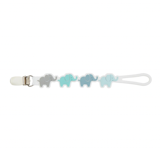 Blue Elephant Silicone Pacifier Clip Strap