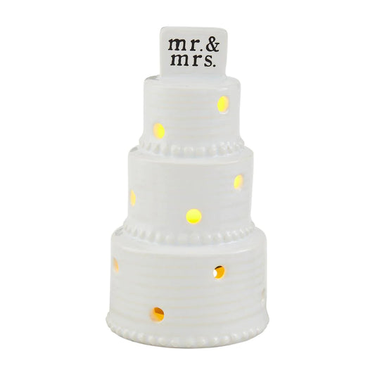 Mr. & Mrs. Wedding Cake Light Up Sitter
