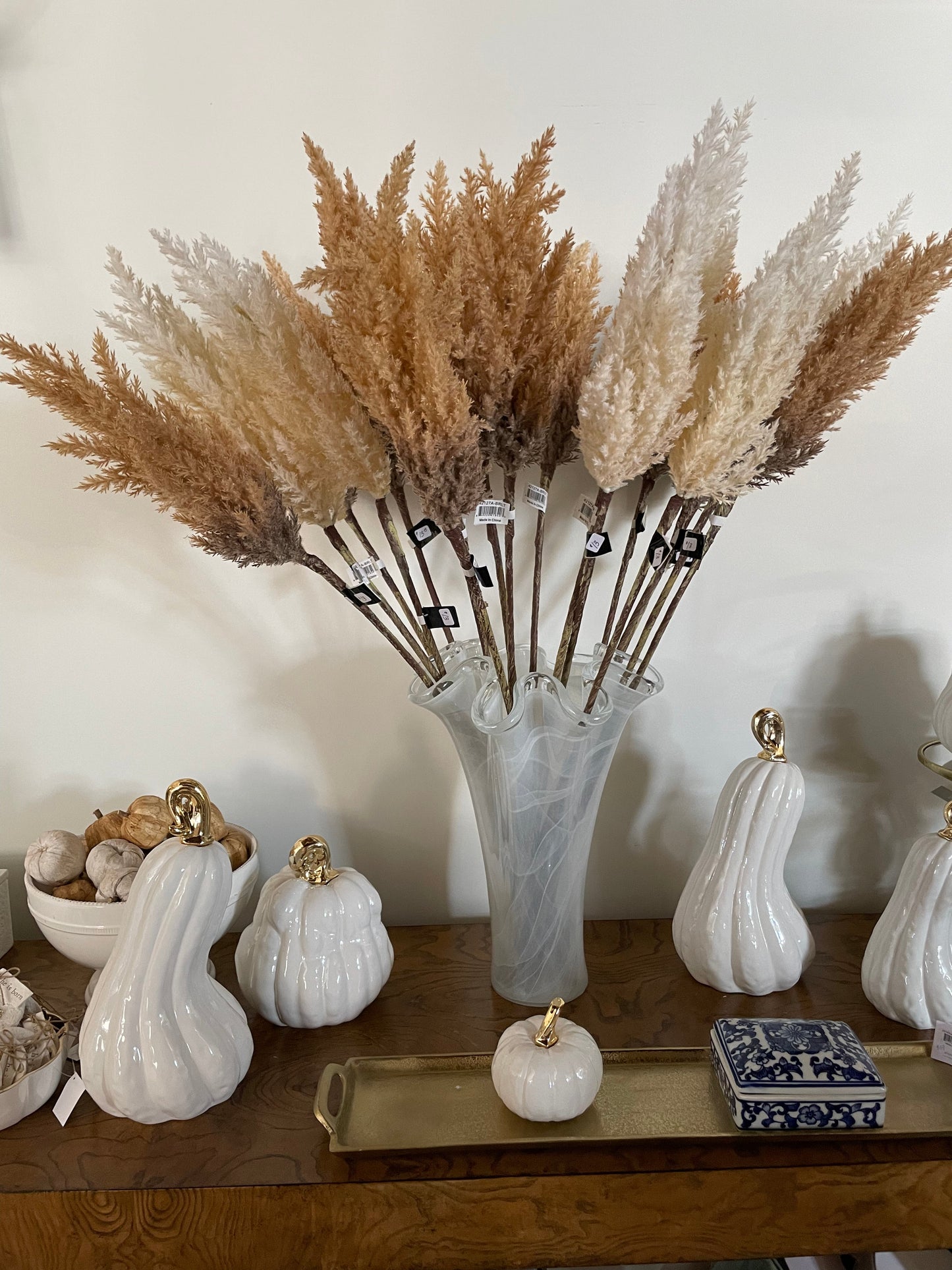 35” Tan Pampas Grass Stem