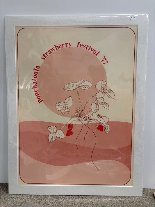 1977 Strawberry Festival Poster, matted
