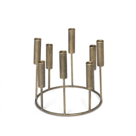 Round Brass Candle Stick Holder
