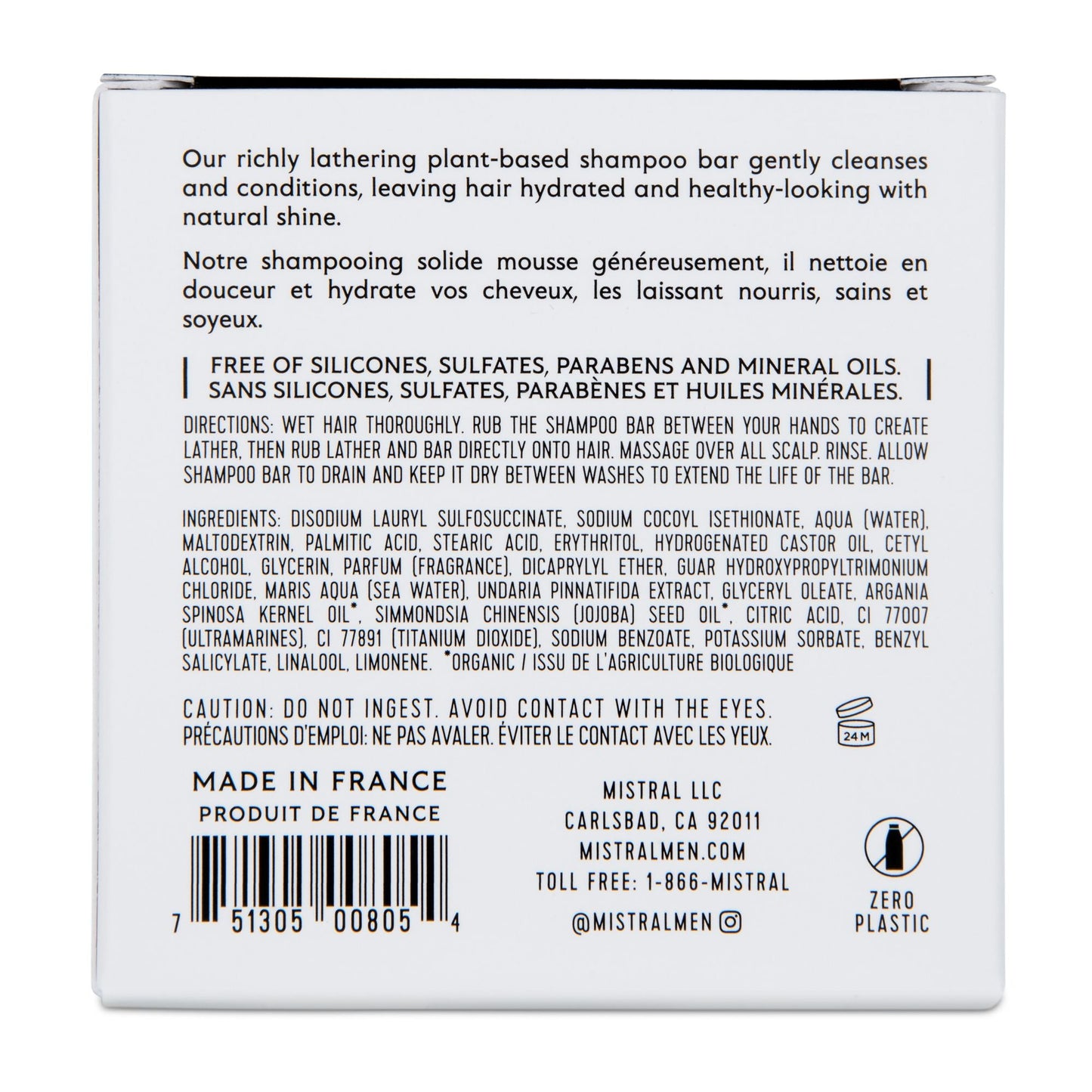 Mistral Men's Shampoo Bar Soap