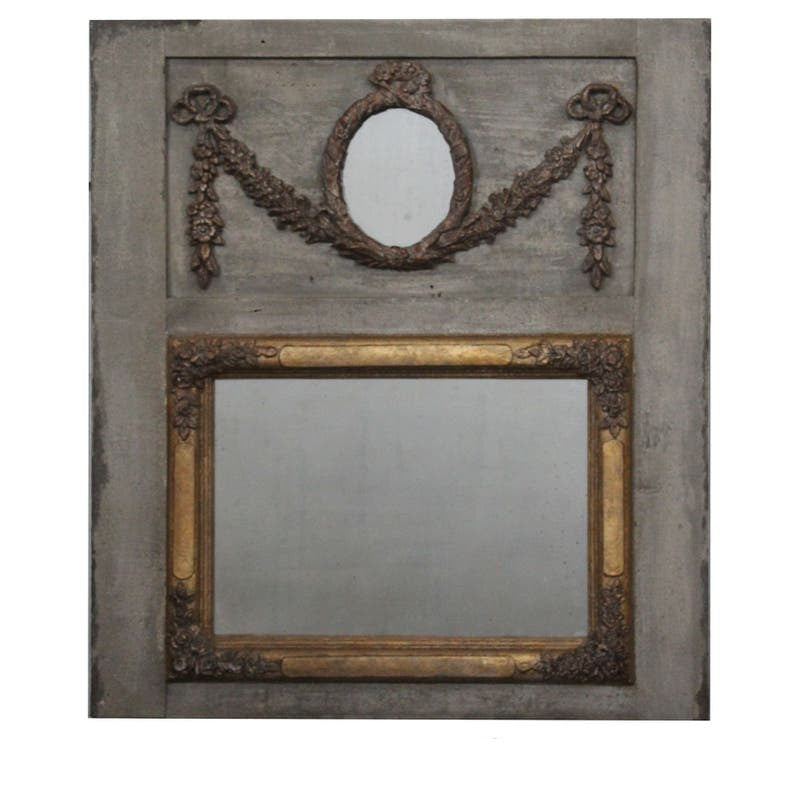 Trumeau Mirror with Antique Gold Swag