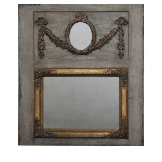 Trumeau Mirror with Antique Gold Swag