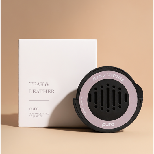 Teak & Leather Pura Car Refill