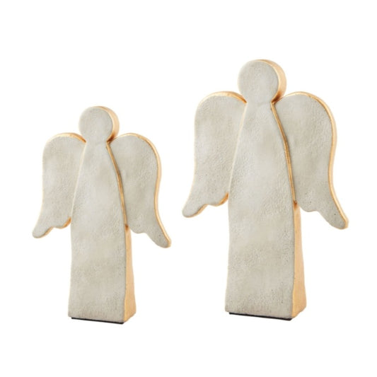 Concrete Gold Angel Sitter