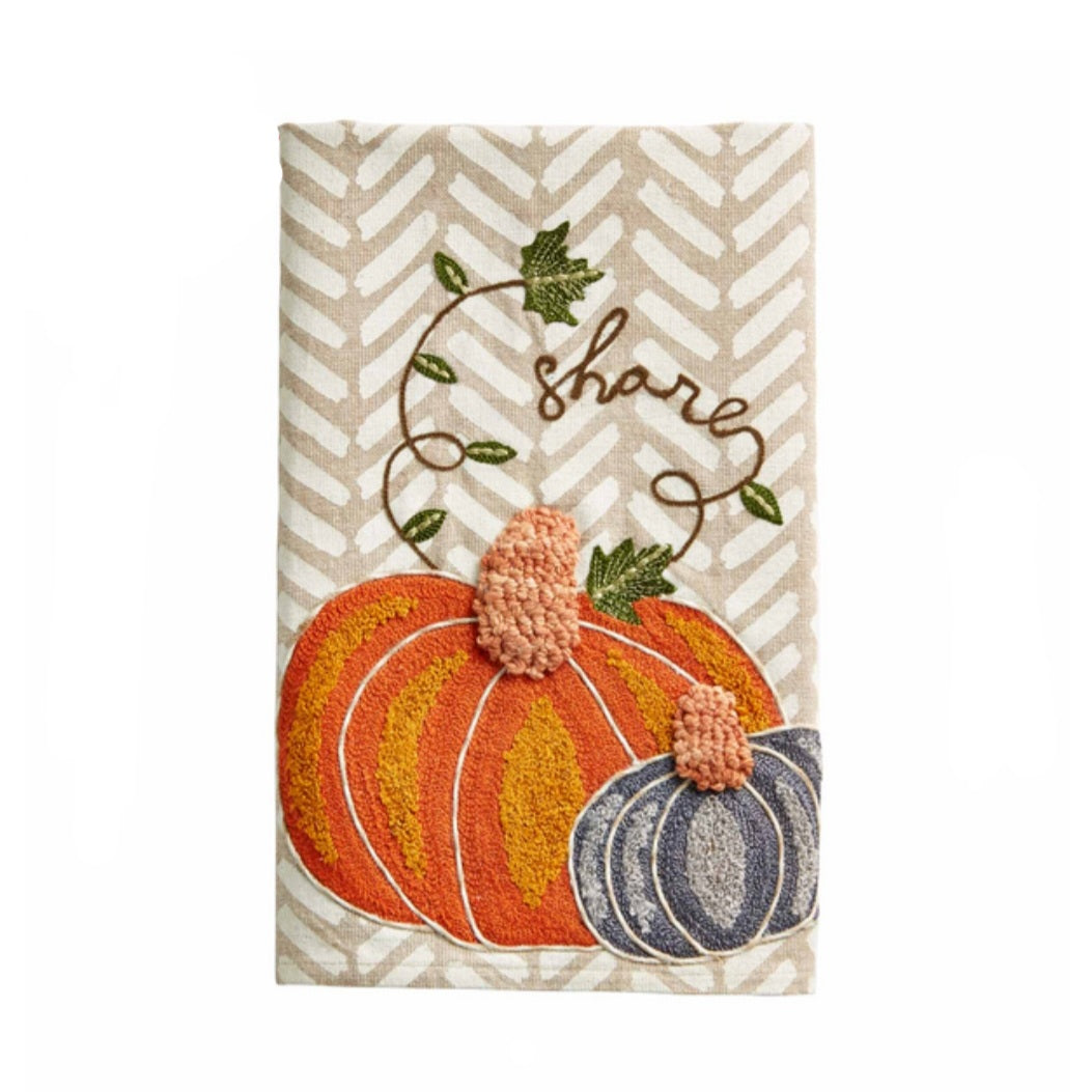 Embroidered Pumpkin Towel