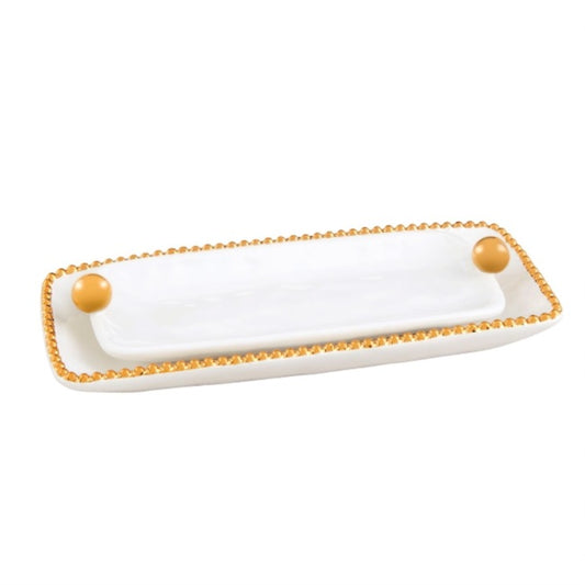 Gold Beaded Dish