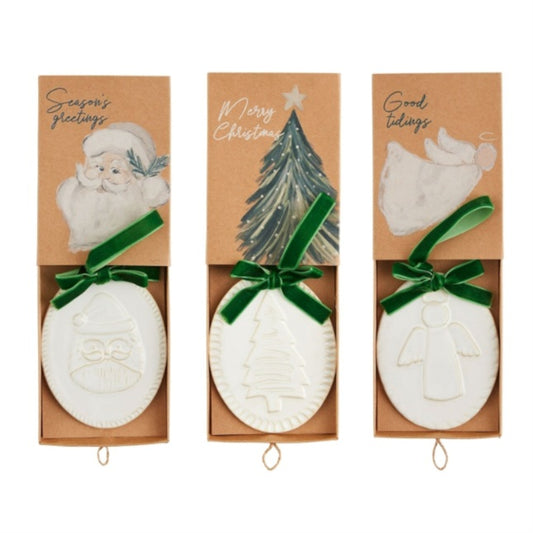 White Christmas Layered Ornaments