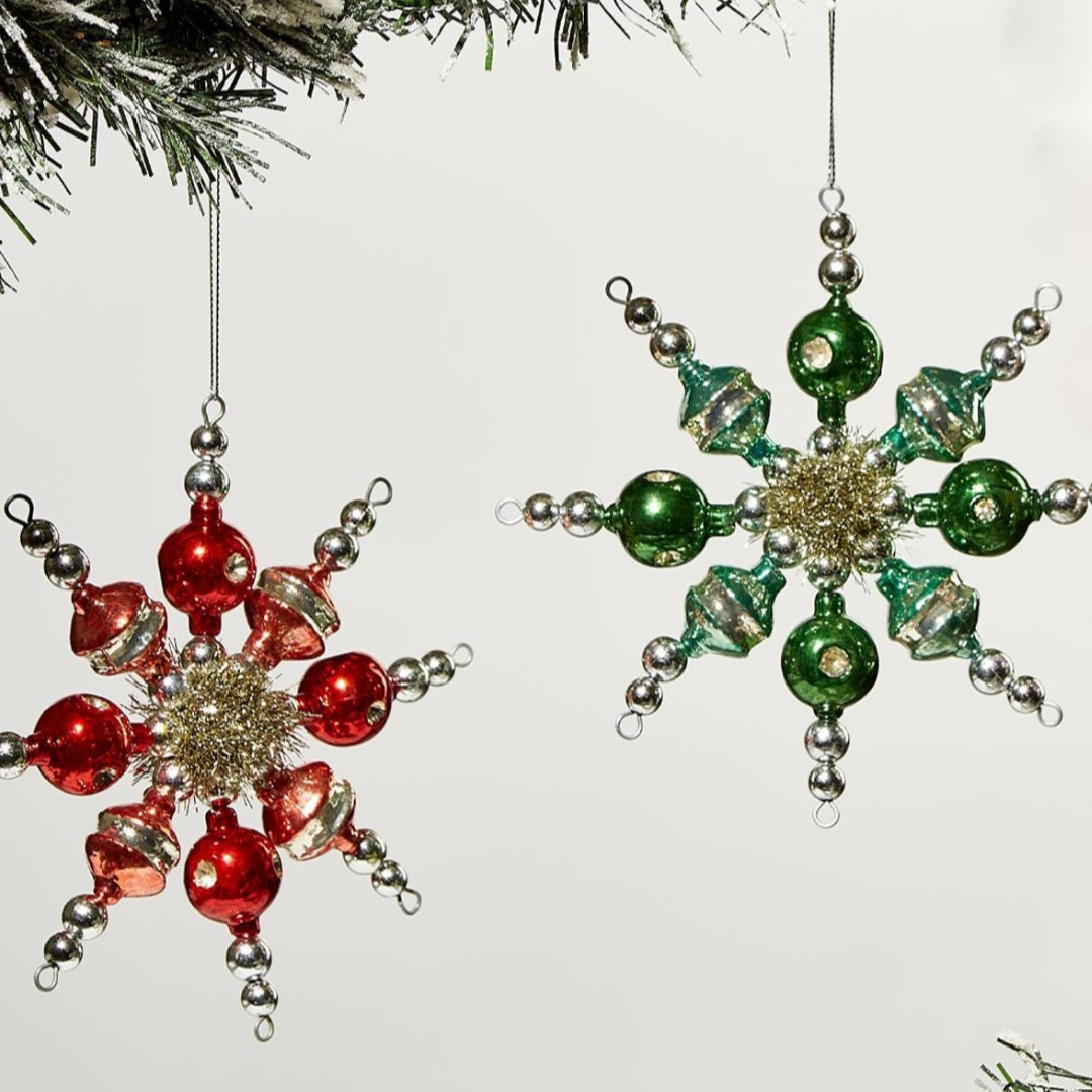 Glass Snowflake Ornaments