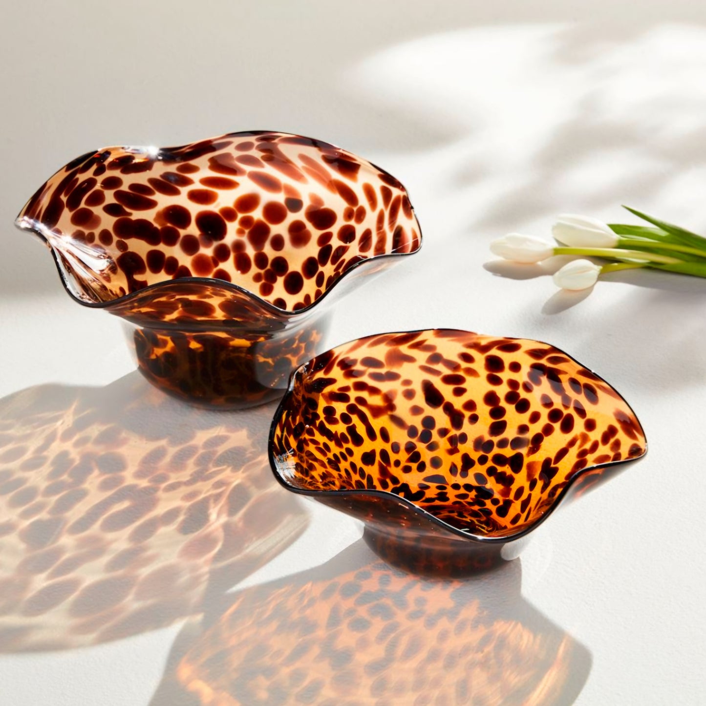 Ruffle Tortoise Glass Bowl