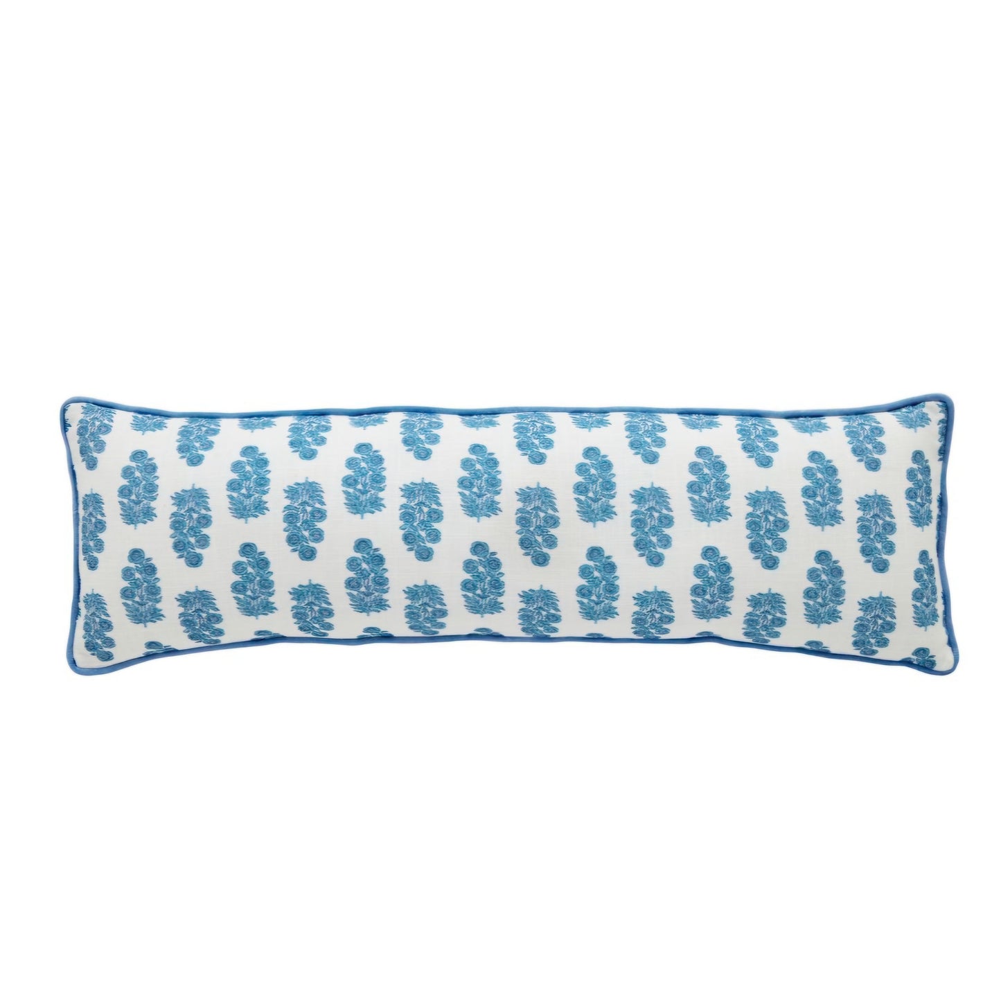 Blue Block Print Long Pillow