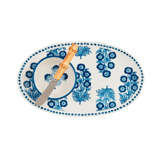 Block Print Tray and Tidbit Set