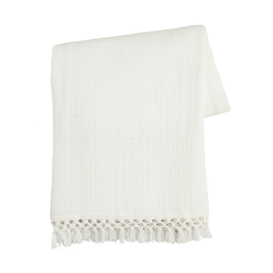 Macrame Muslin Throw