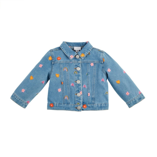 Girl's Floral Embroidered Jacket