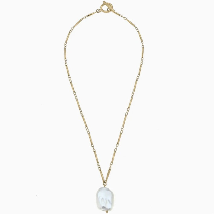 Martin Equestrian Pearl Pendant Necklace