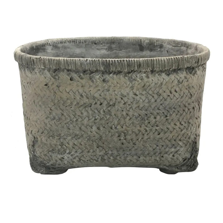 Faux Cement Basket Planter