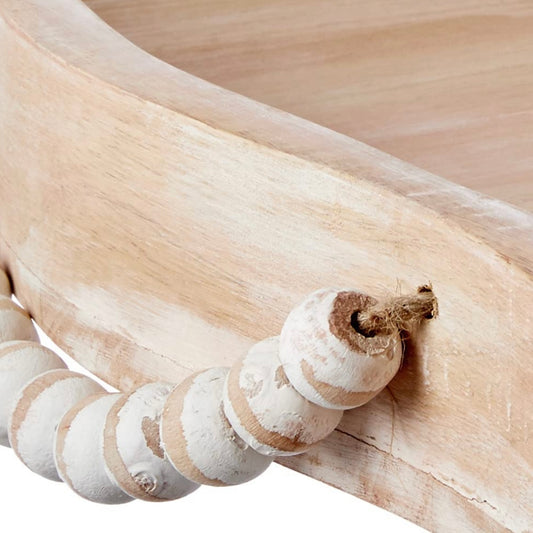Wood Scalloped Beaded Tray
