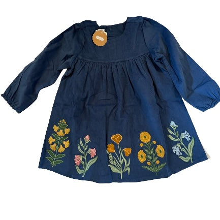 Blue Floral Embroidered Dress