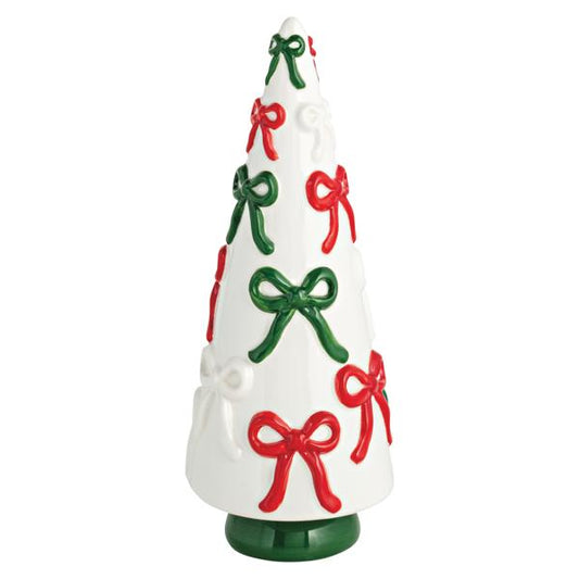 Medium Bow Ceramic Christmas Tree