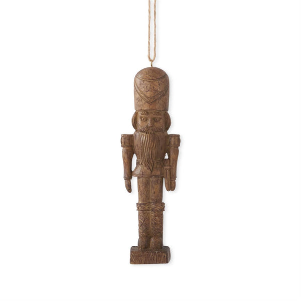 Resin Faux Woodgrain Soldier Ornament
